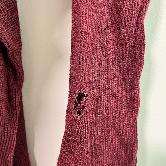 Brandy Melville Burgundy Knit Long Sleeve Top - Small - Picture 6 of 6
